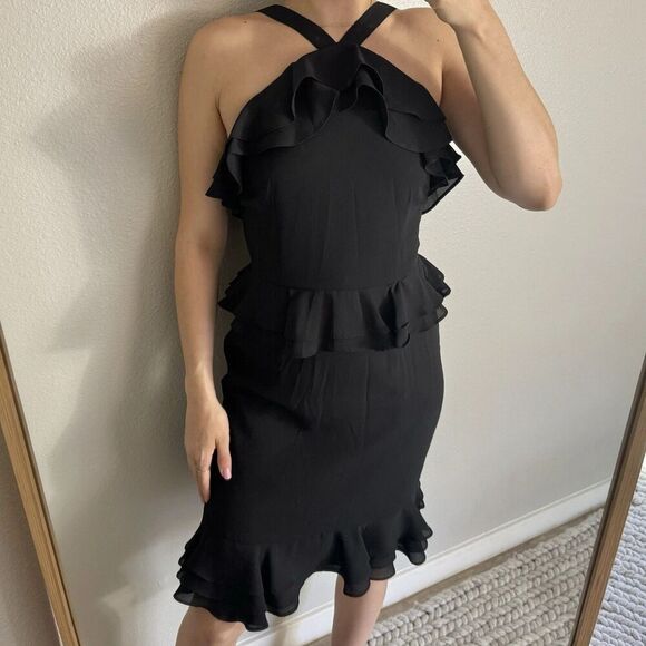 Gianni Bini Dresses & Skirts - NWT Gianni Bini Sophie Dress Black Halter Ruffle Women's Size 6 - 7171M500 $129